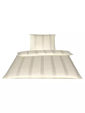 ELEGANTE | Damast Bettwäsche Metropolis 70x90cm/140x200cm Weiss | beige